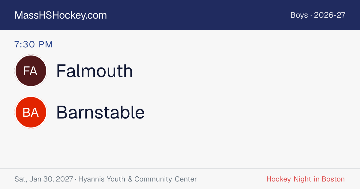 Falmouth at Barnstable score card