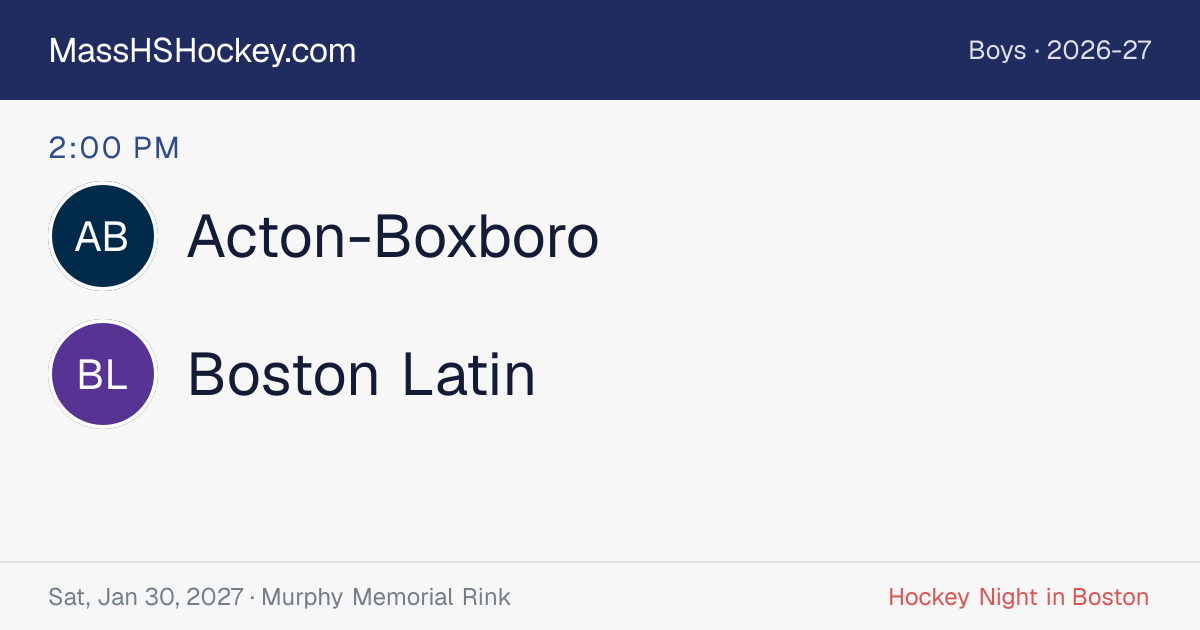 Acton-Boxboro at Boston Latin score card