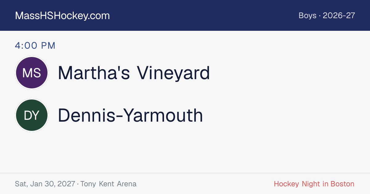 Martha's Vineyard at Dennis-Yarmouth score card