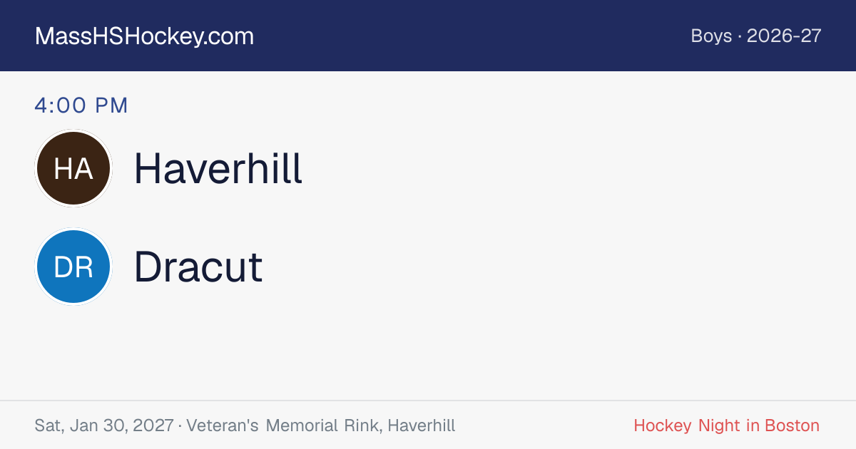 Haverhill at Dracut score card