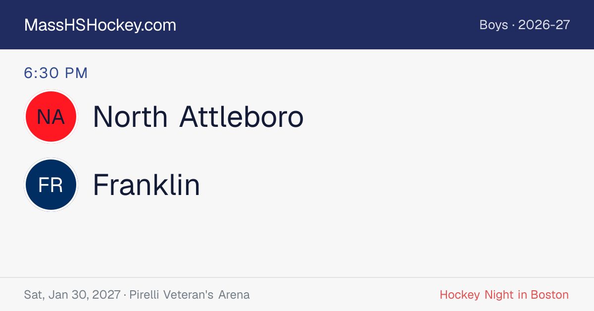 North Attleboro at Franklin score card
