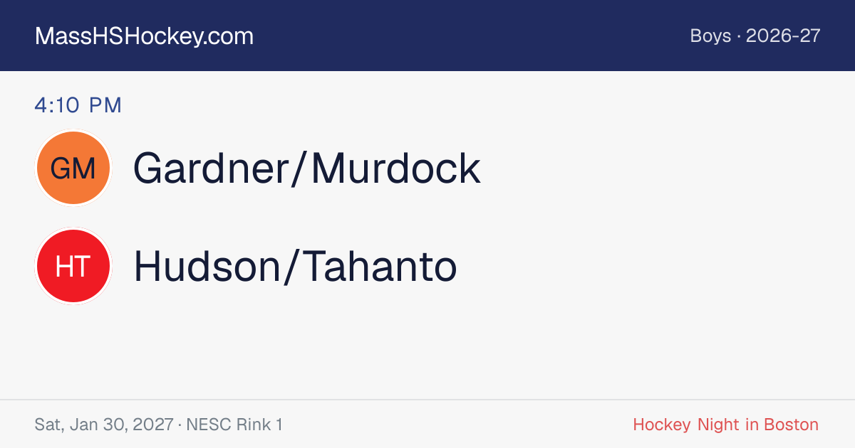 Gardner/Murdock at Hudson/Tahanto score card