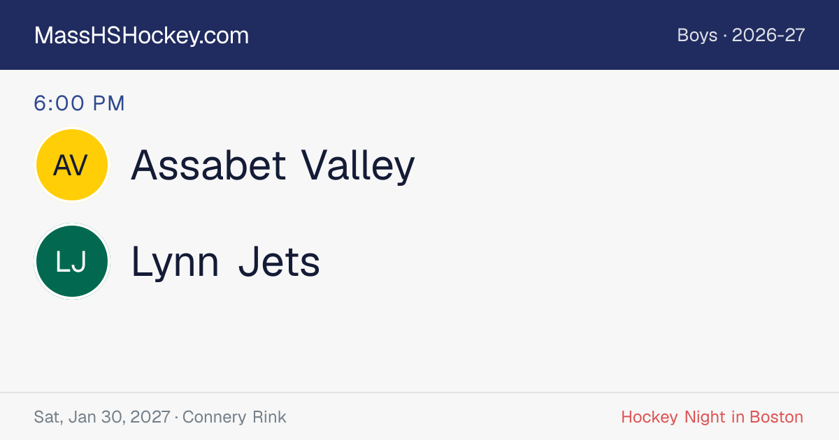 Assabet Valley at Lynn Jets score card