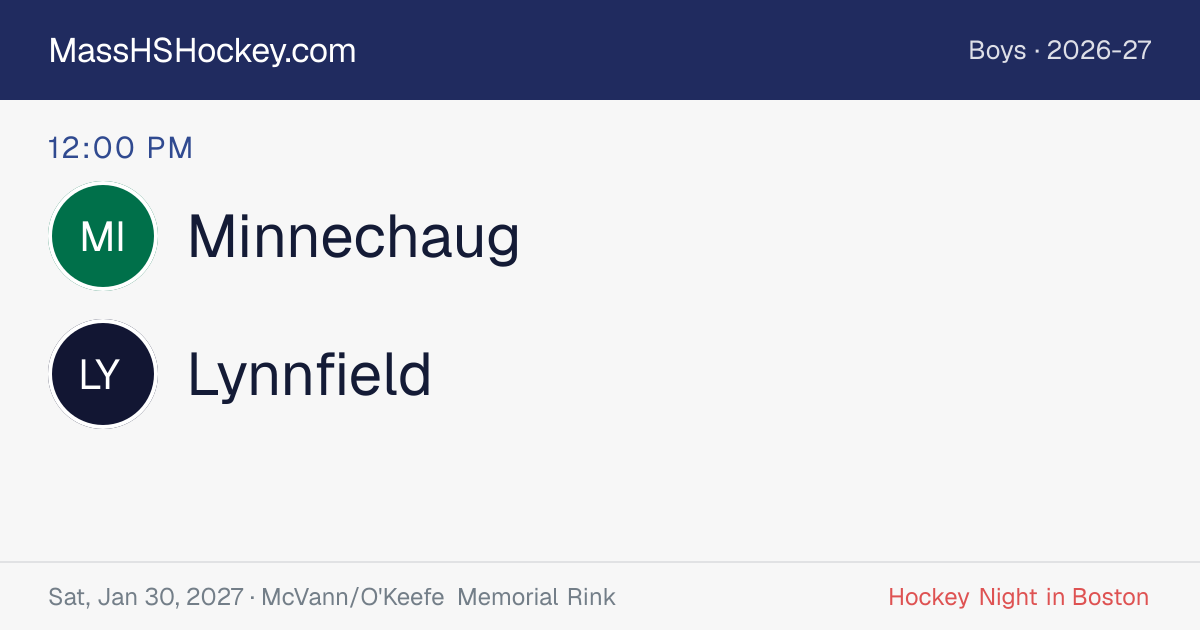 Minnechaug at Lynnfield score card