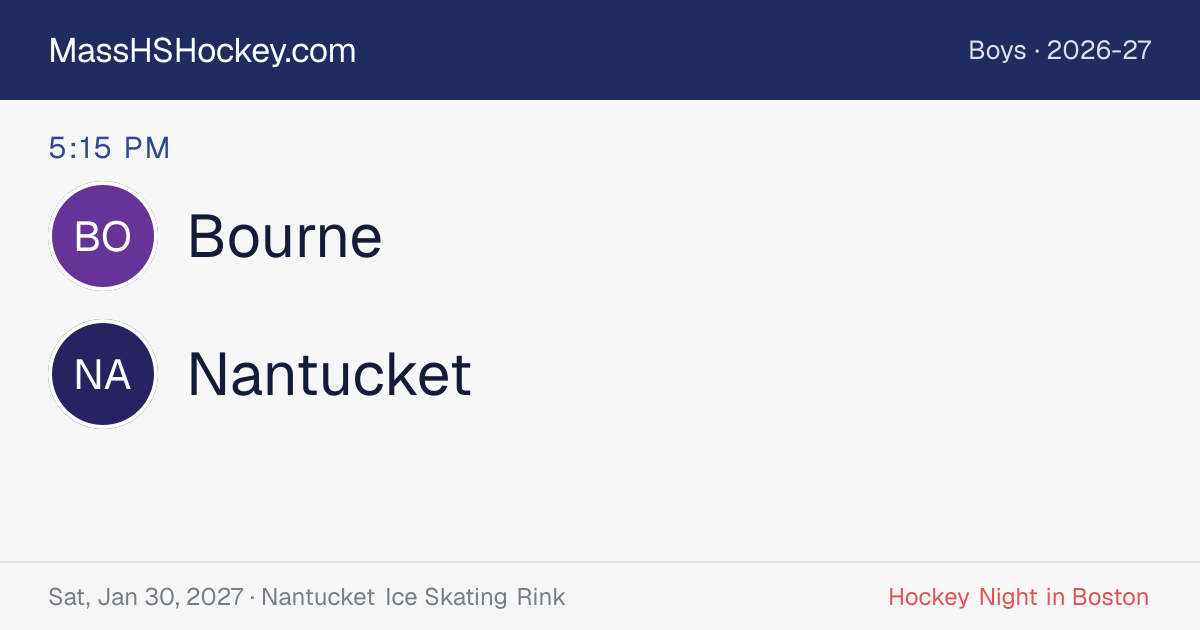 Bourne at Nantucket score card