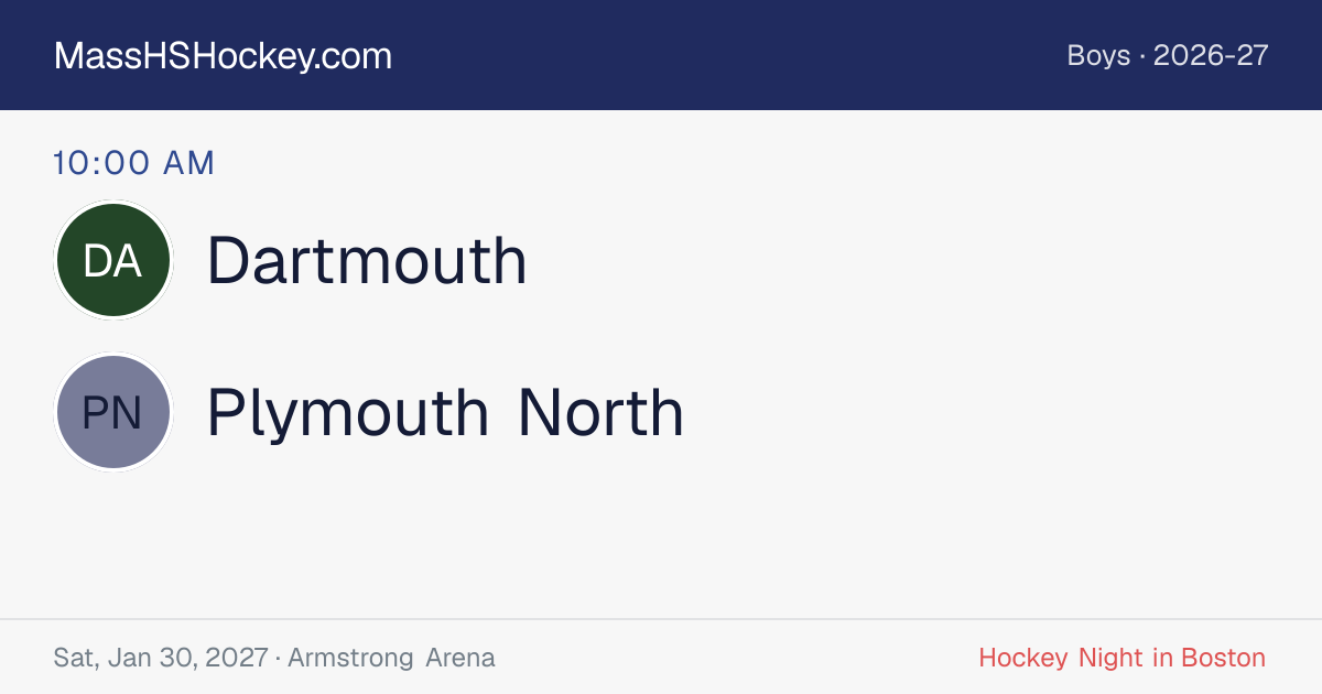 Dartmouth at Plymouth North score card