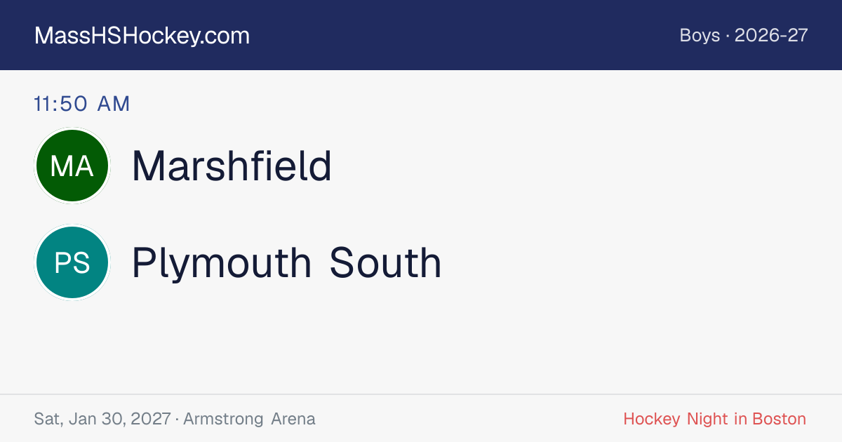 Marshfield at Plymouth South score card