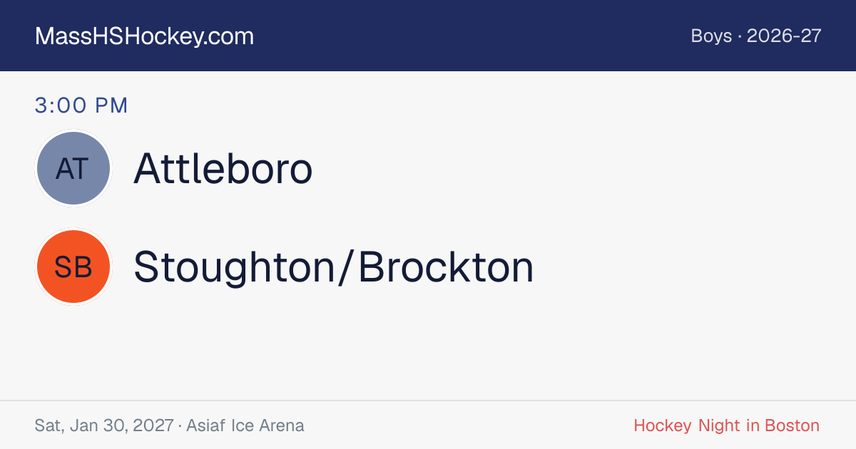 Attleboro at Stoughton/Brockton score card
