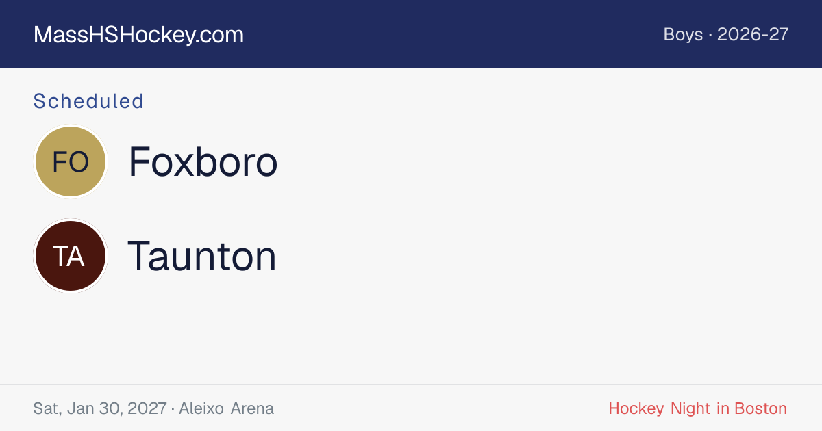 Foxboro at Taunton score card