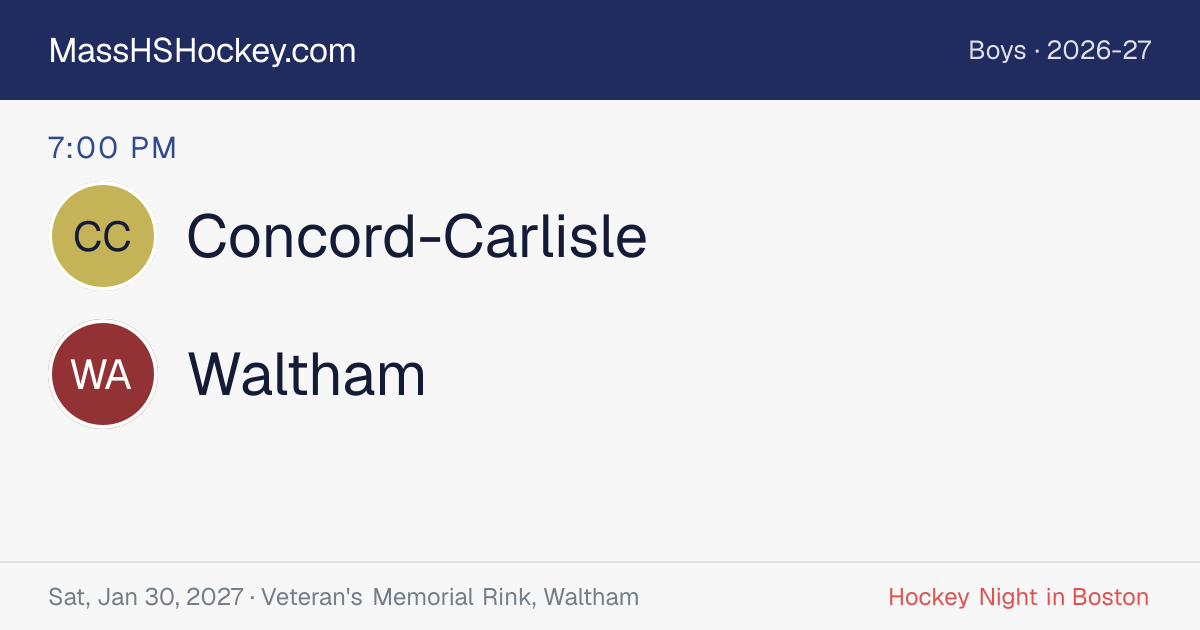 Concord-Carlisle at Waltham score card