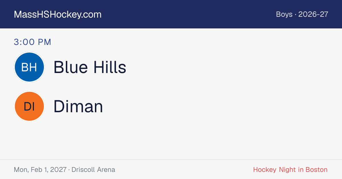 Blue Hills at Diman score card