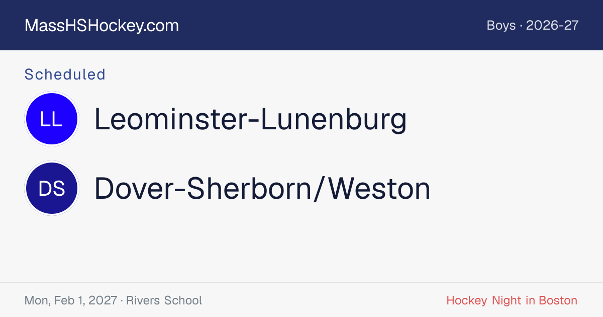 Leominster-Lunenburg at Dover-Sherborn/Weston score card