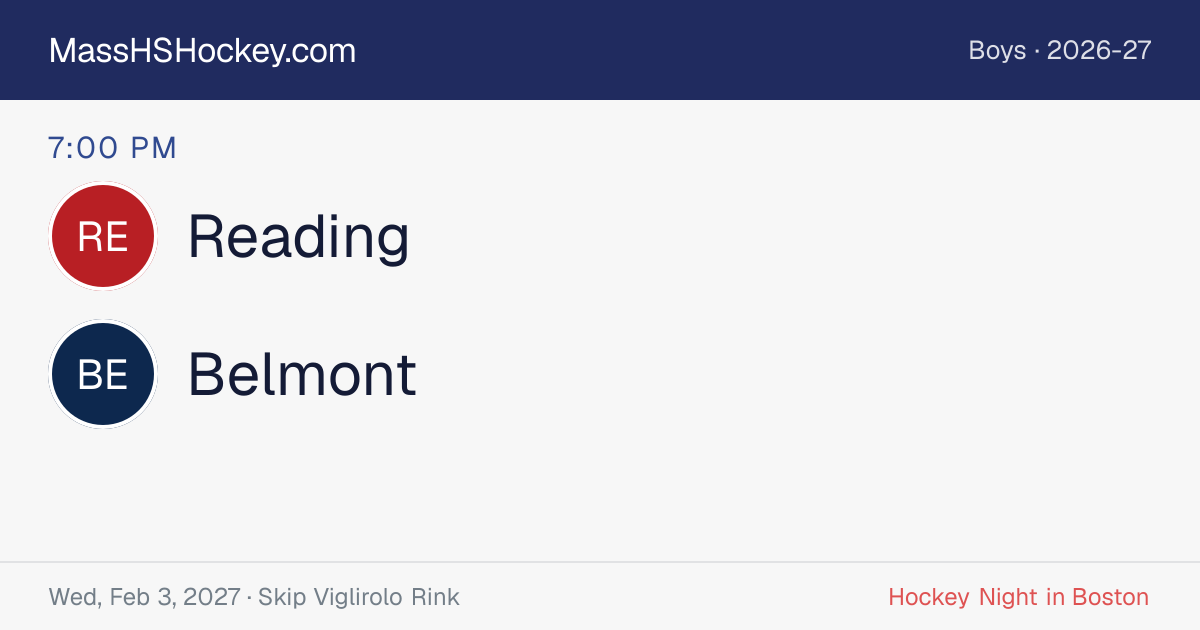 Reading at Belmont score card