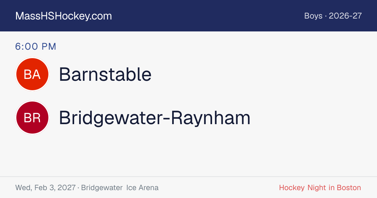Barnstable at Bridgewater-Raynham score card