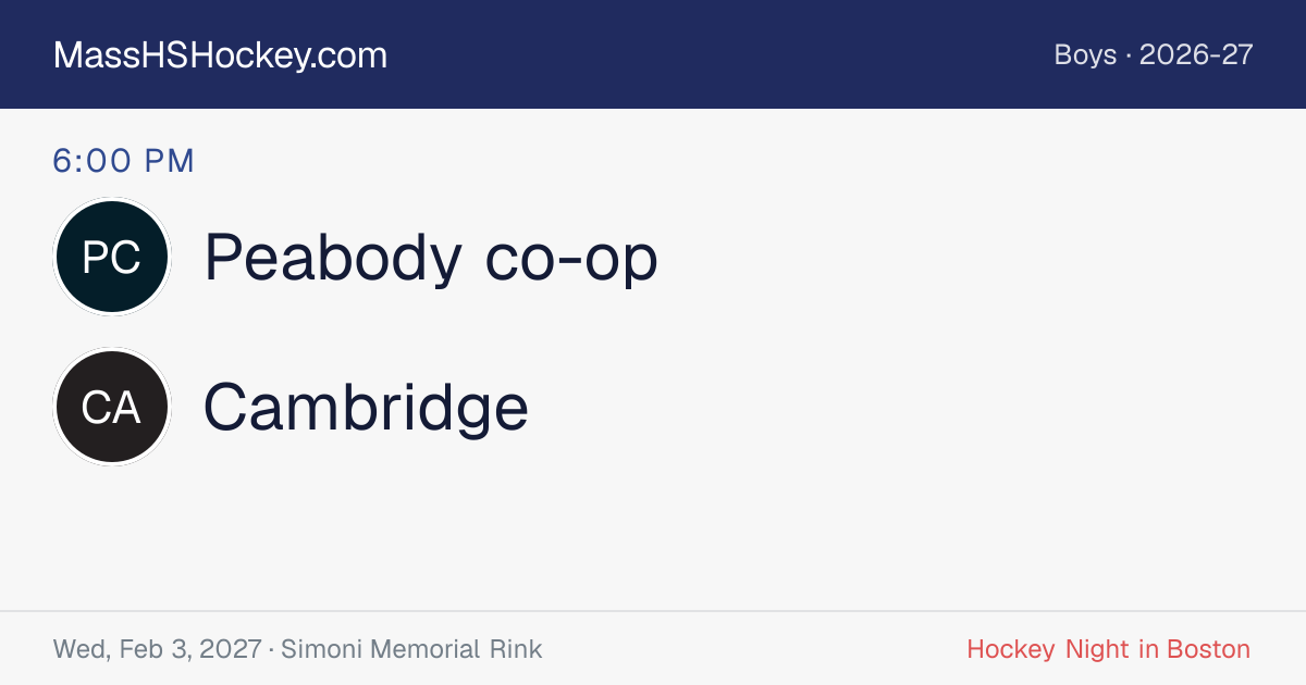 Peabody co-op at Cambridge score card
