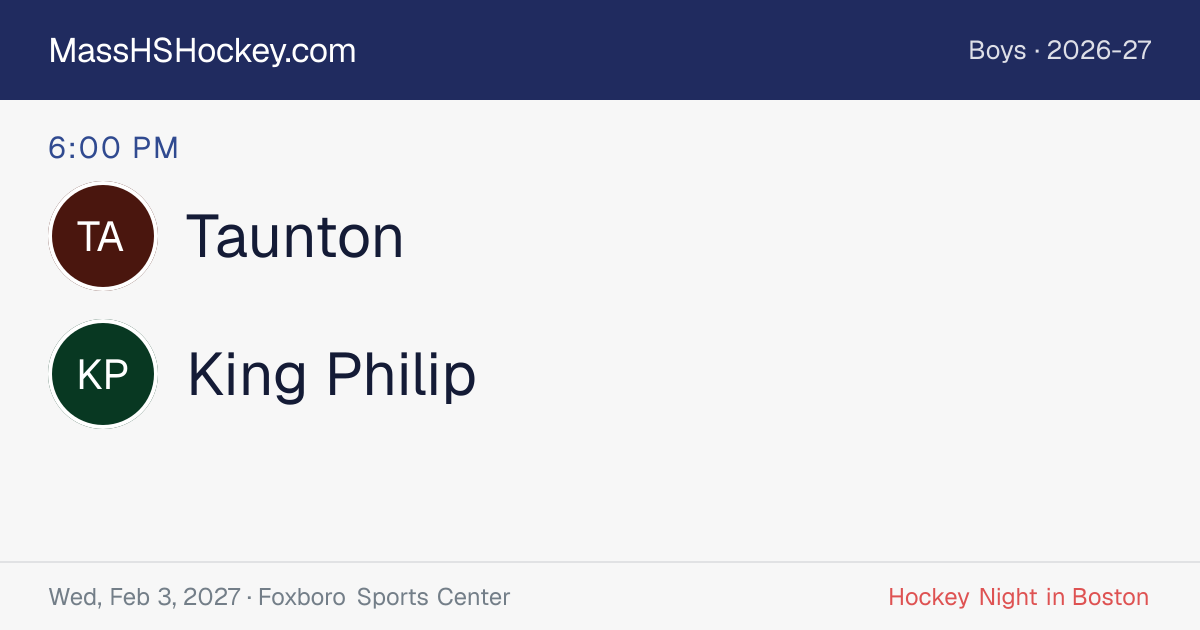 Taunton at King Philip score card