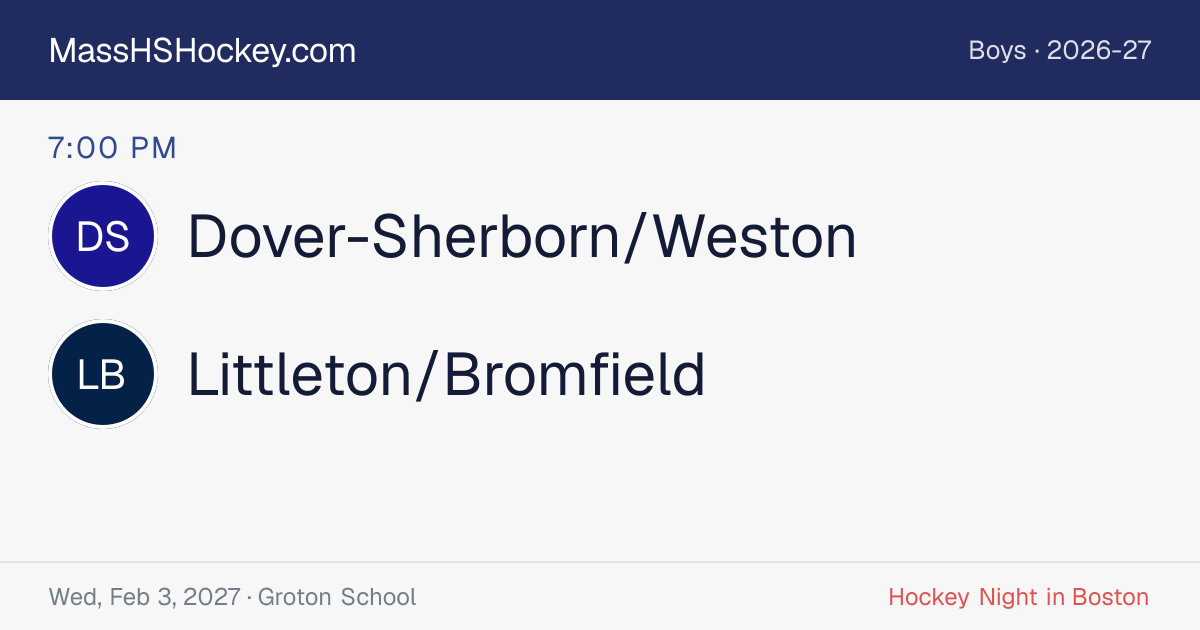 Dover-Sherborn/Weston at Littleton/Bromfield score card