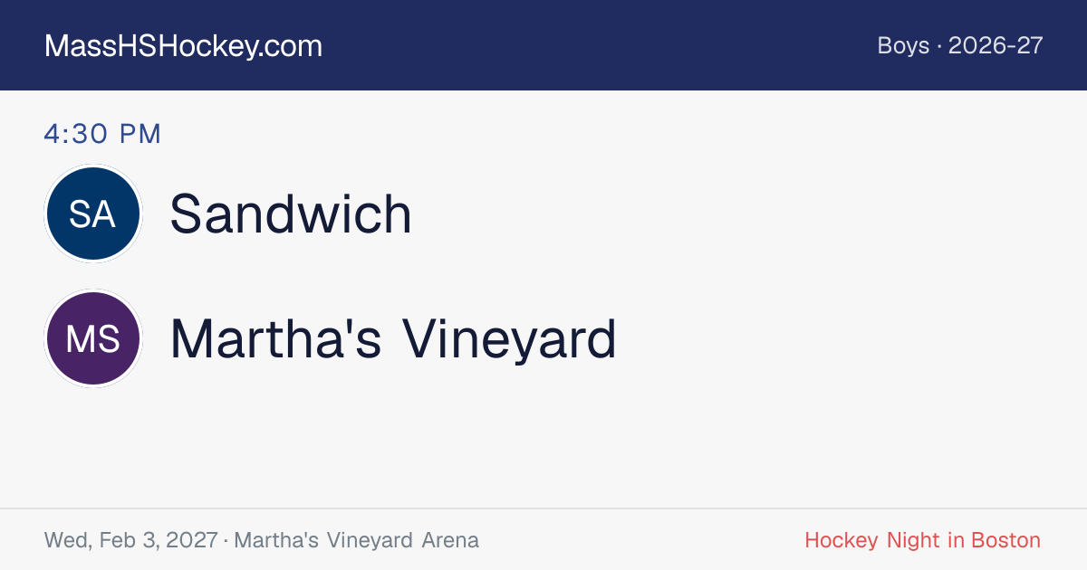 Sandwich at Martha's Vineyard score card