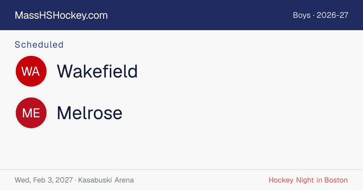 Wakefield at Melrose score card