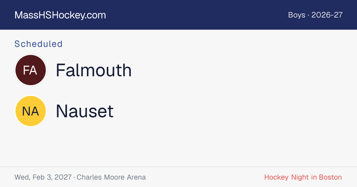 Falmouth at Nauset score card