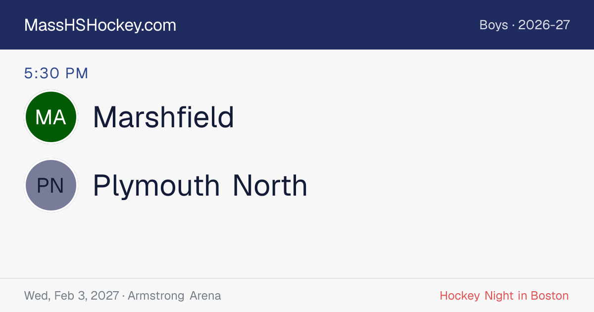 Marshfield at Plymouth North score card