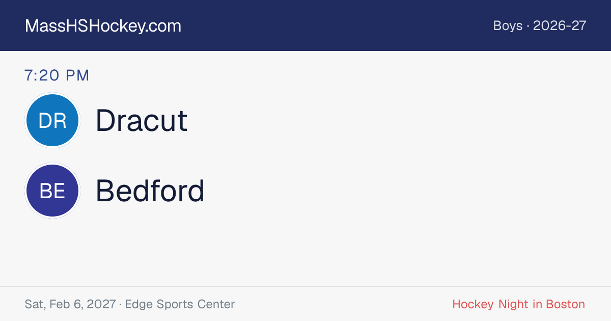 Dracut at Bedford score card