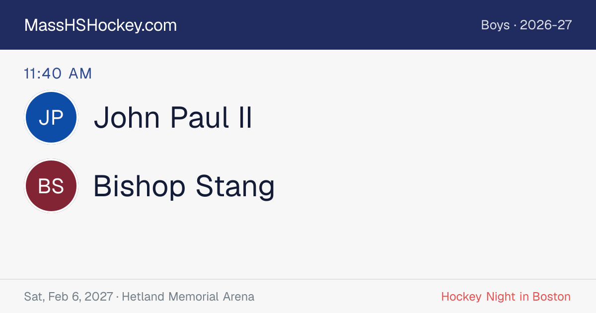 John Paul II at Bishop Stang score card