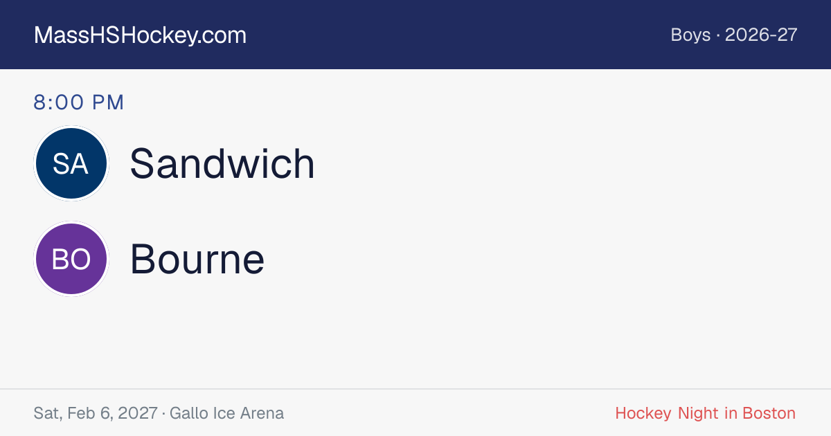 Sandwich at Bourne score card