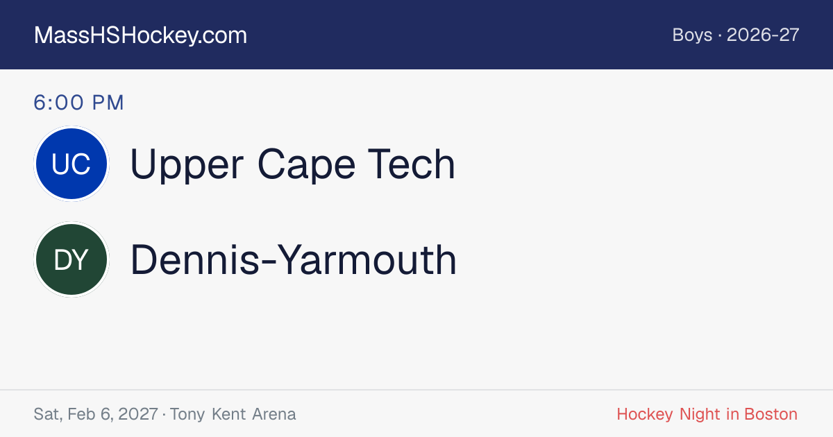 Upper Cape Tech at Dennis-Yarmouth score card