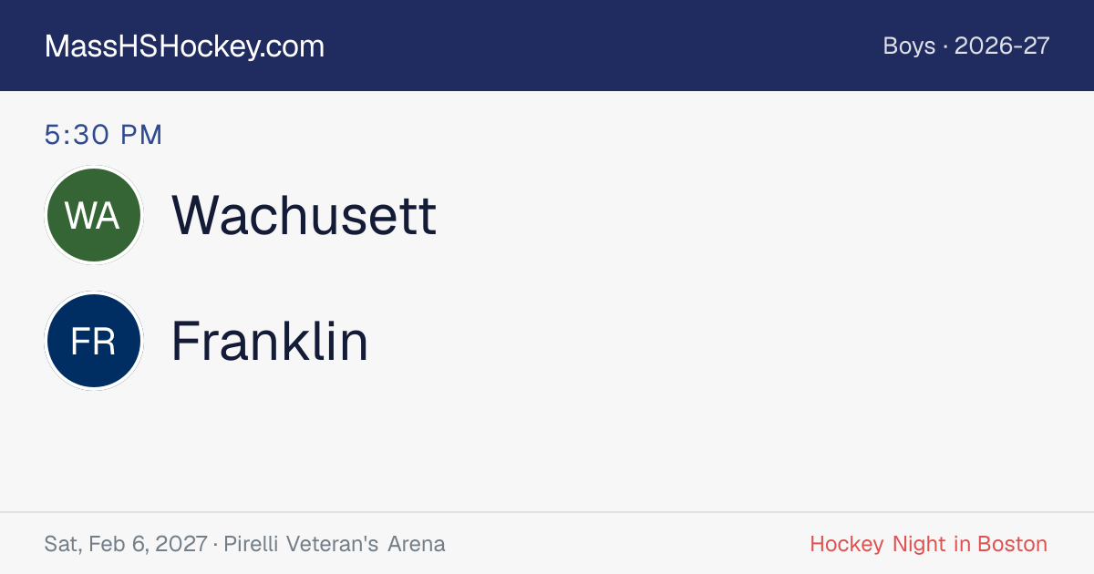 Wachusett at Franklin score card