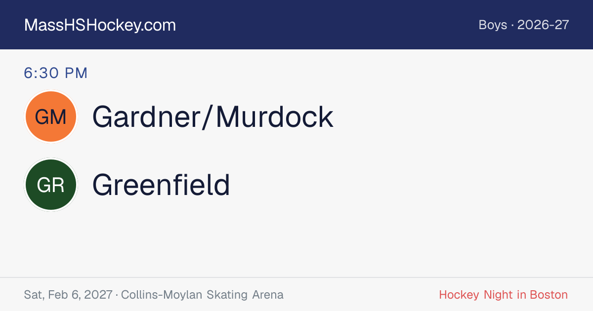 Gardner/Murdock at Greenfield score card