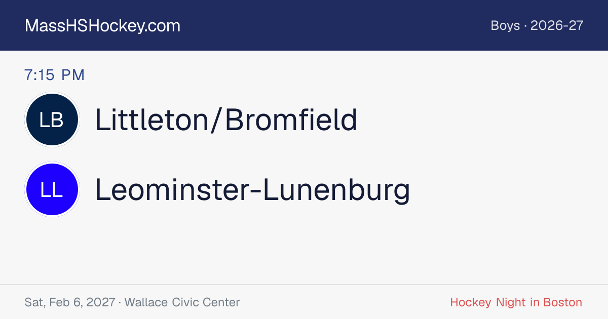 Littleton/Bromfield at Leominster-Lunenburg score card