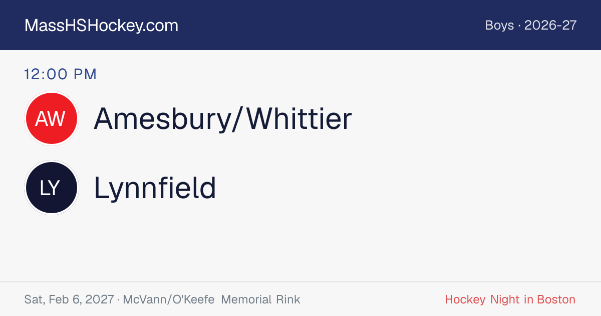 Amesbury/Whittier at Lynnfield score card
