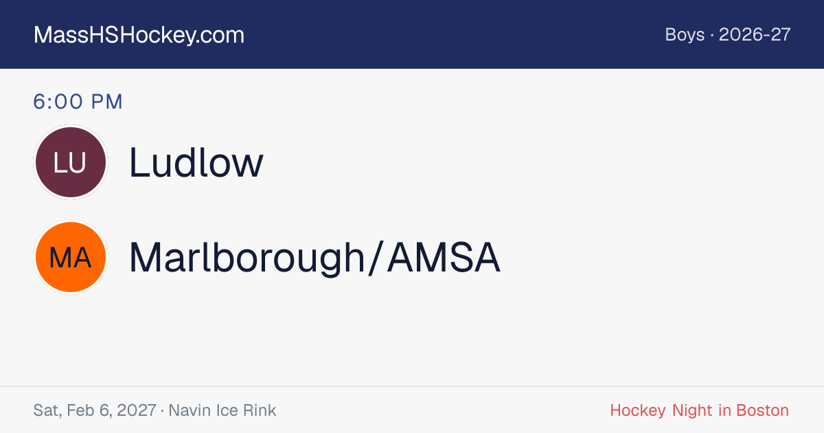 Ludlow at Marlborough/AMSA score card