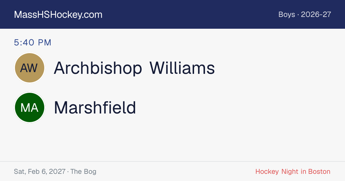 Archbishop Williams at Marshfield score card