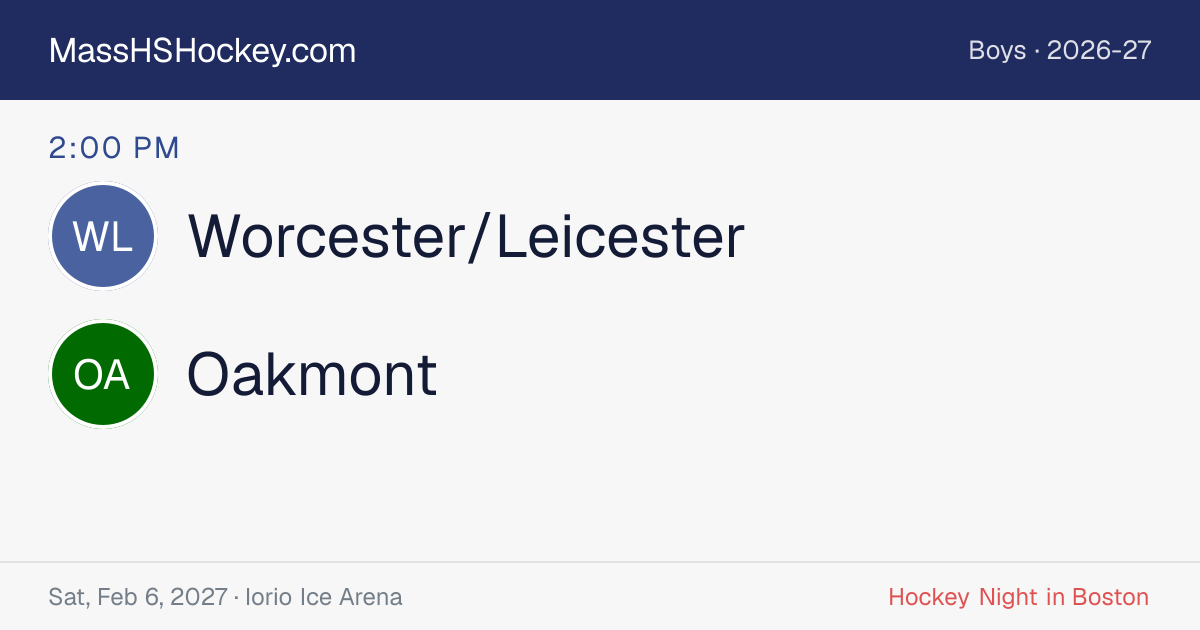 Worcester/Leicester at Oakmont score card