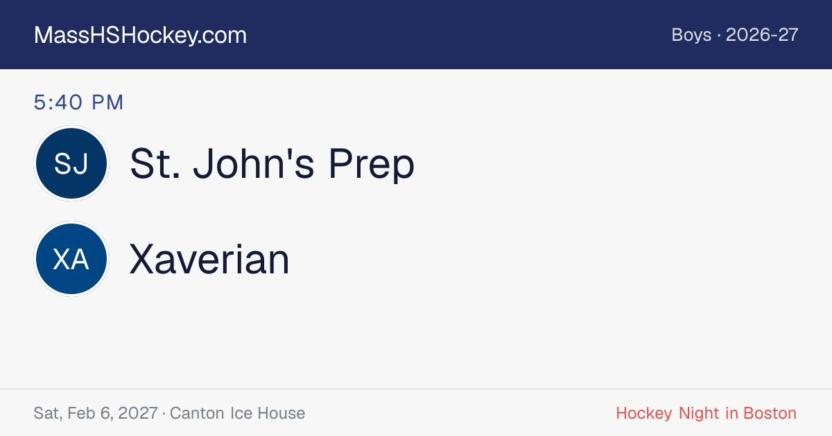 St. John's Prep at Xaverian score card