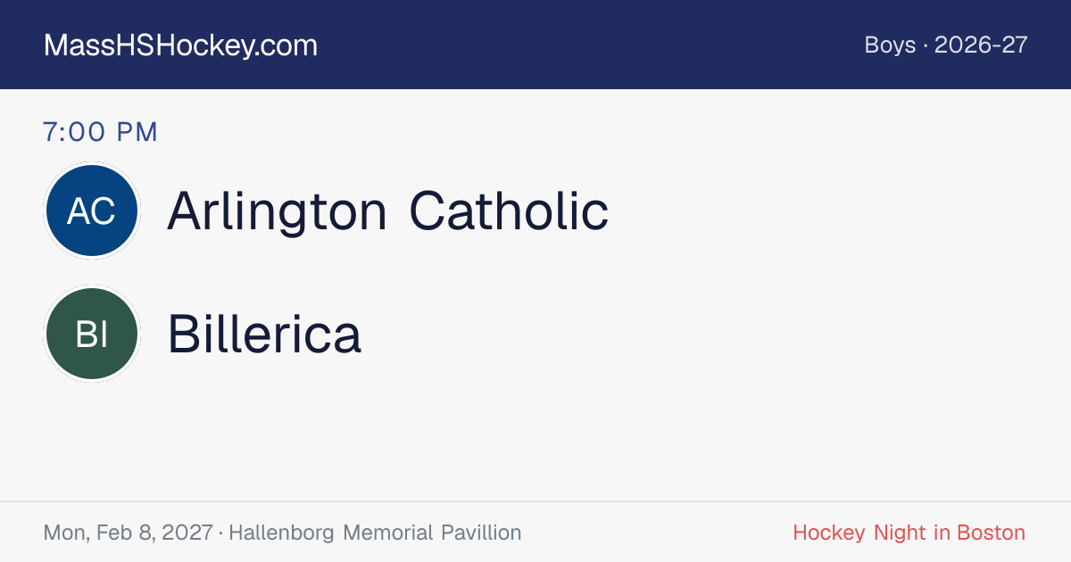 Arlington Catholic at Billerica score card