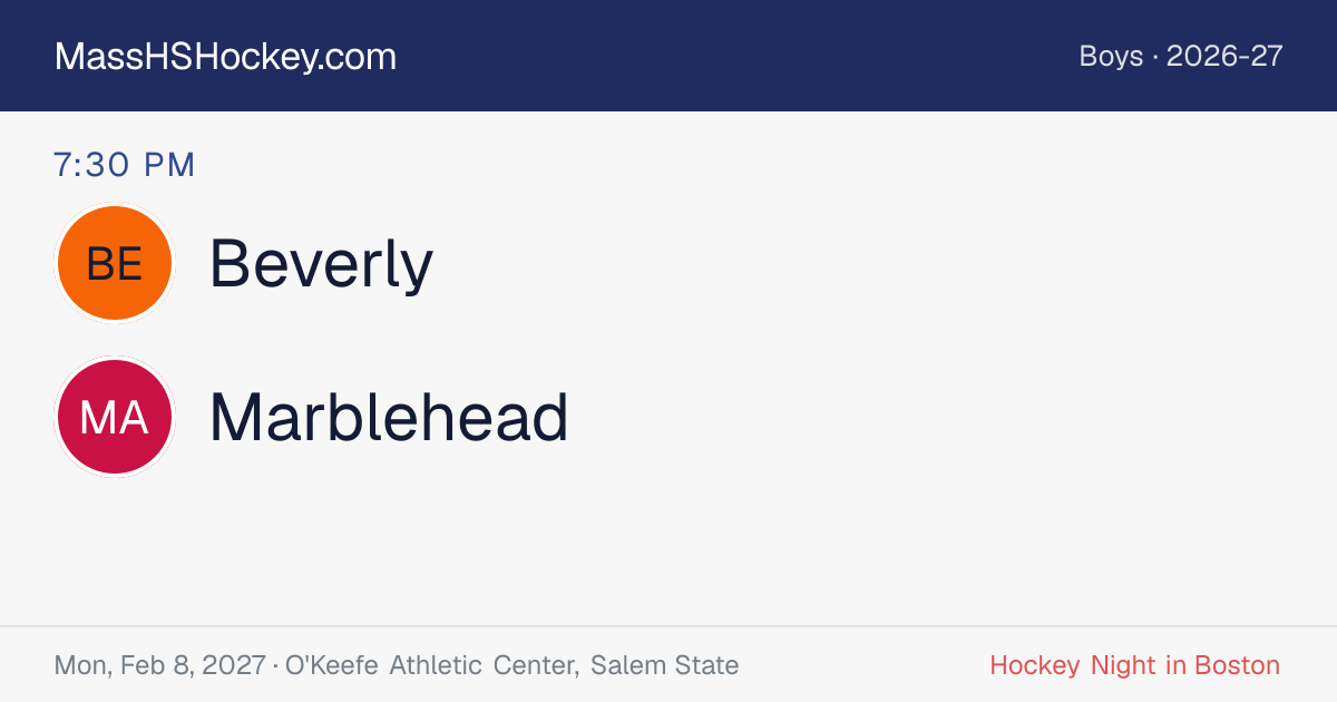 Beverly at Marblehead score card