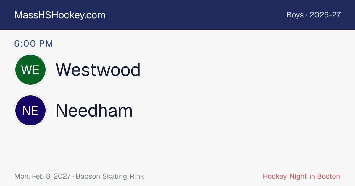 Westwood at Needham score card