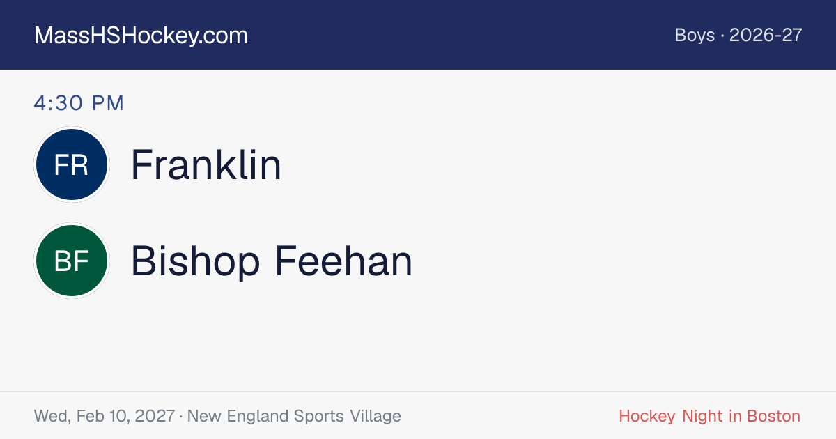 Franklin at Bishop Feehan score card