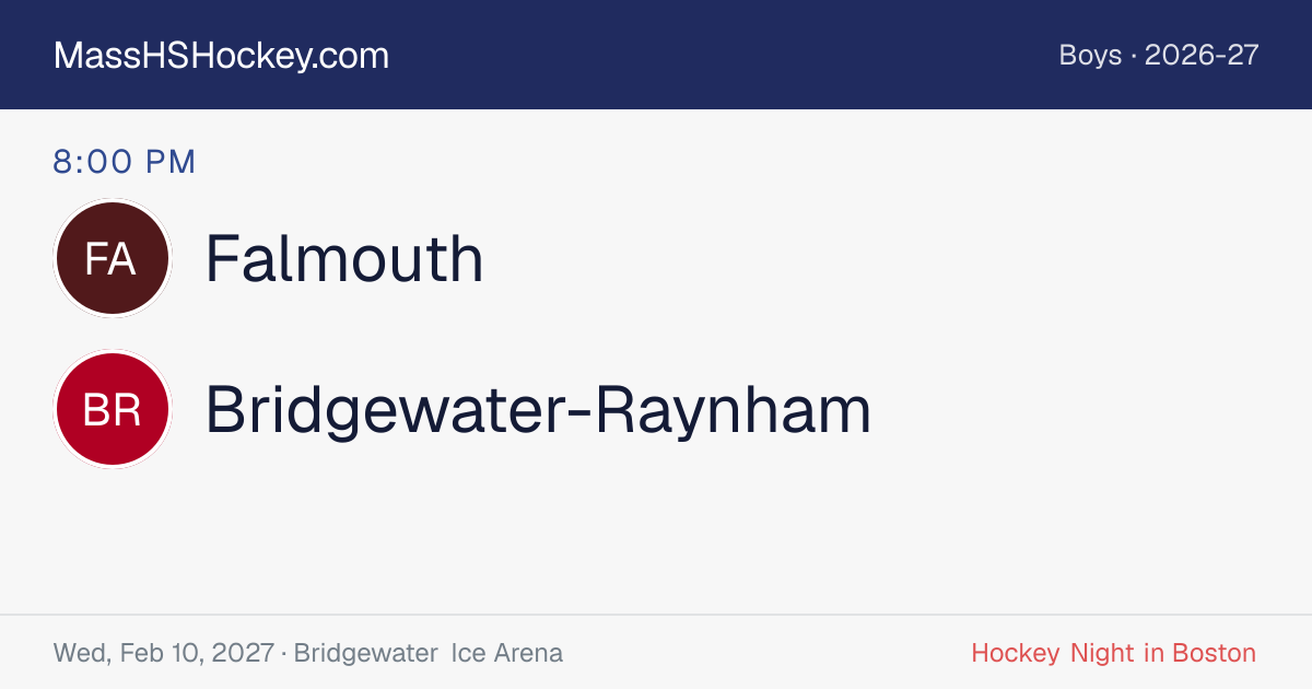 Falmouth at Bridgewater-Raynham score card