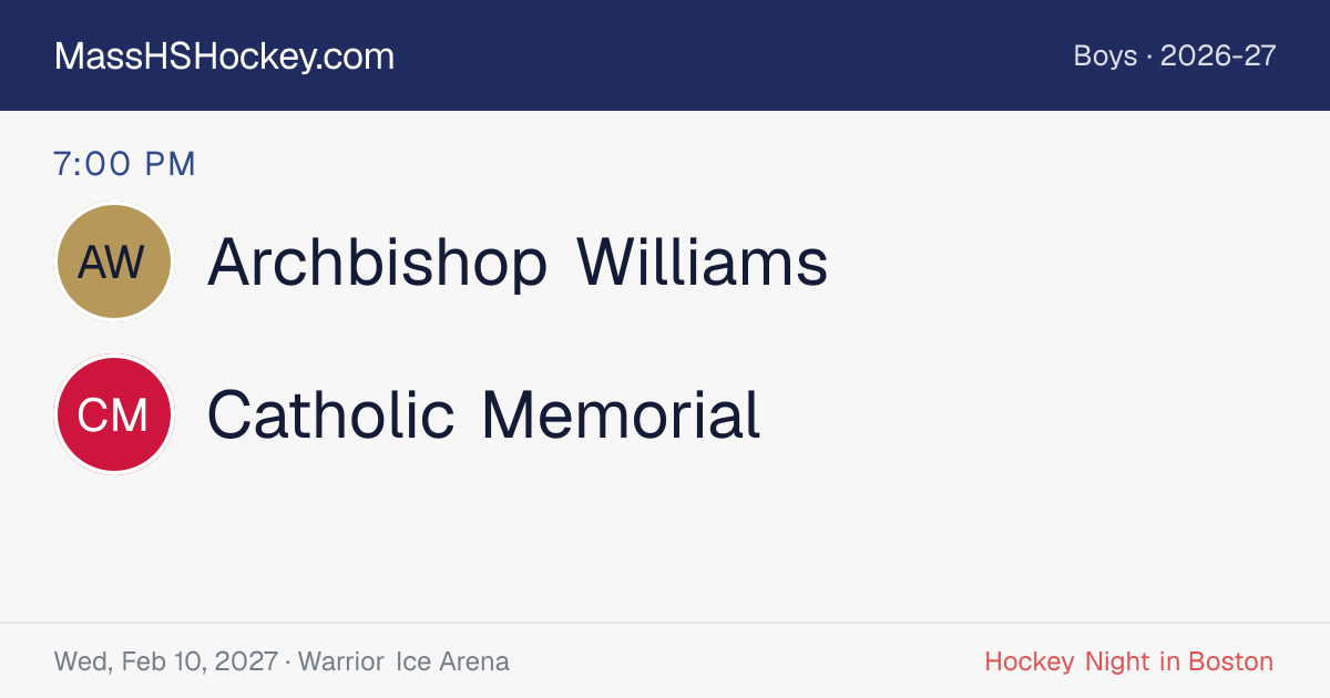 Archbishop Williams at Catholic Memorial score card