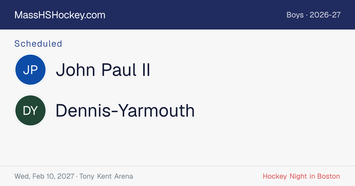John Paul II at Dennis-Yarmouth score card