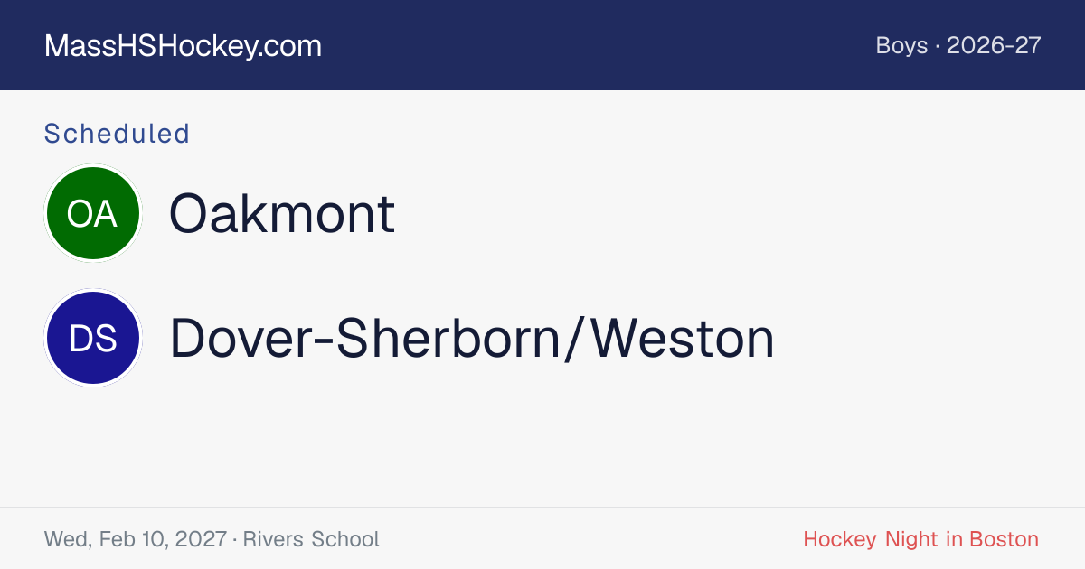 Oakmont at Dover-Sherborn/Weston score card