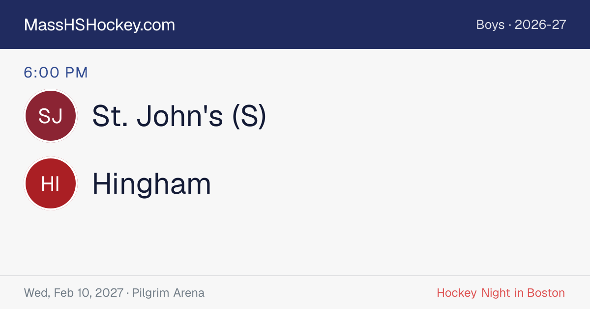 St. John's (S) at Hingham score card