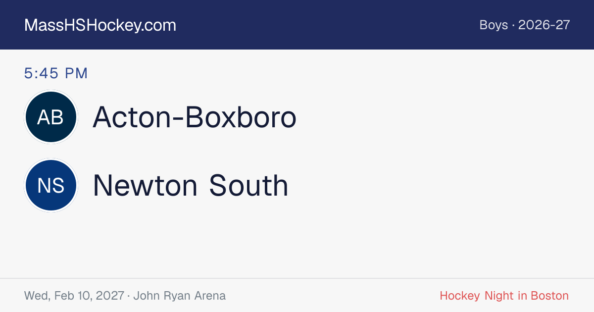 Acton-Boxboro at Newton South score card