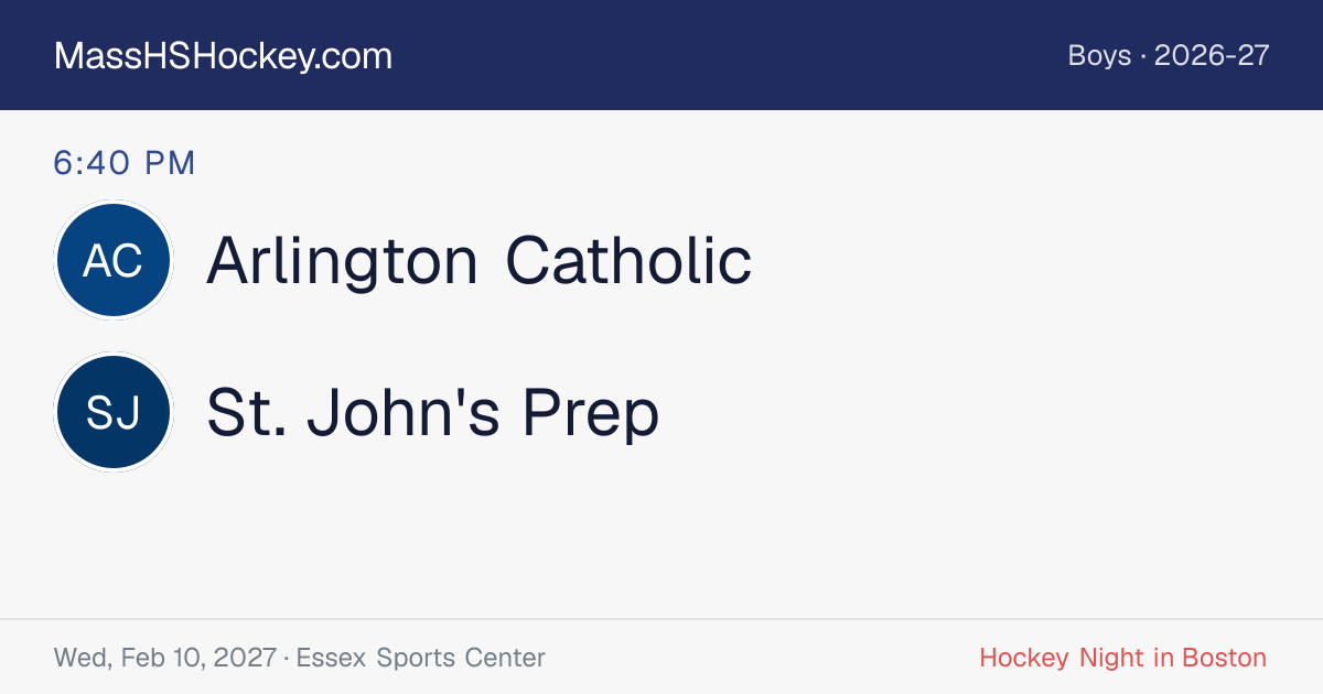 Arlington Catholic at St. John's Prep score card
