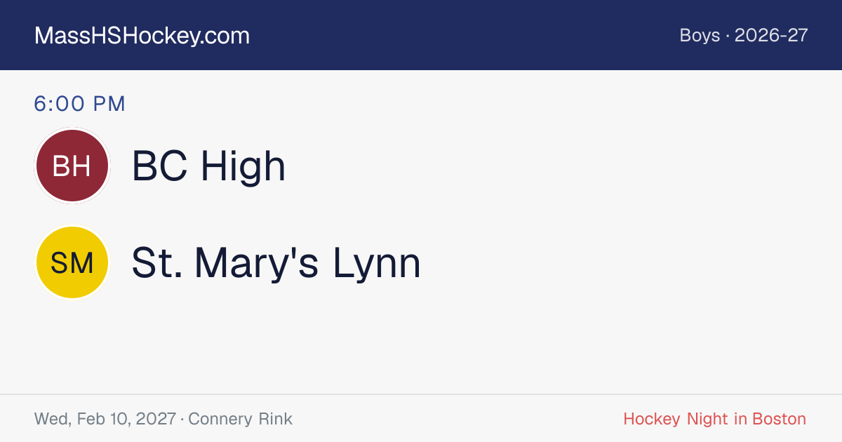 BC High at St. Mary's Lynn score card