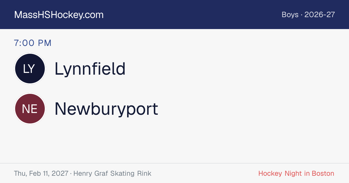 Lynnfield at Newburyport score card